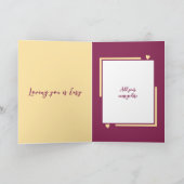 Ik hou meer van uilen bordeaux gele Valentijn Kaart (Binnen)