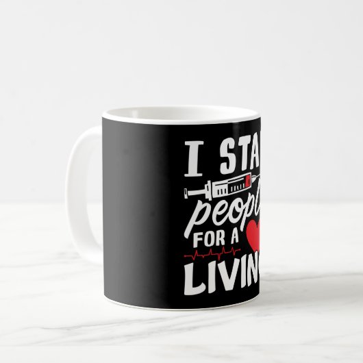 Ik hou mensen voor een levende dialyse-technicus koffiemok (Voorkant links)