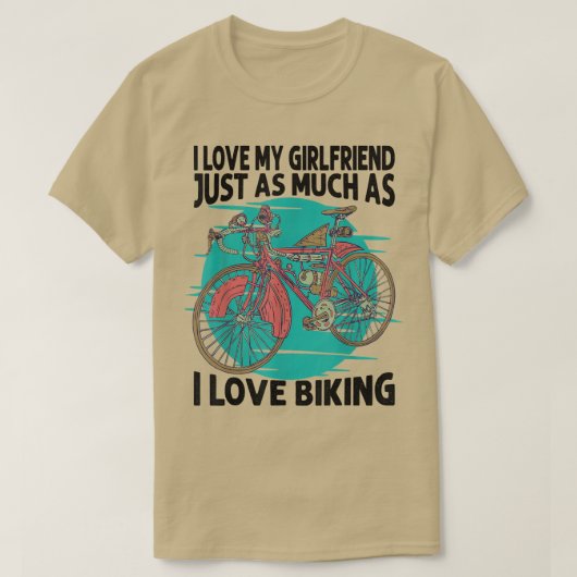 Ik hou net zo veel van mijn Vriendin als van fiets T-shirt (Design voorkant)