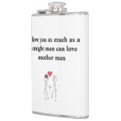 Ik hou net zoveel van je als van een man heupfles (Links)