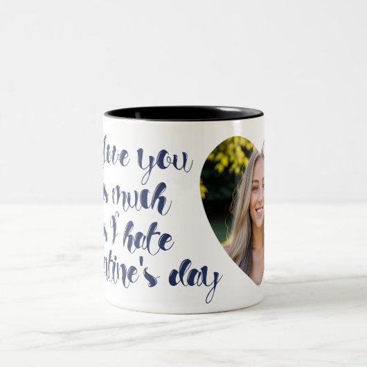 Ik hou net zoveel van jou als van Valentijnsdag Tweekleurige Koffiemok (Center)