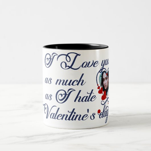 Ik hou net zoveel van jou als van Valentijnsdag Tweekleurige Koffiemok (Center)