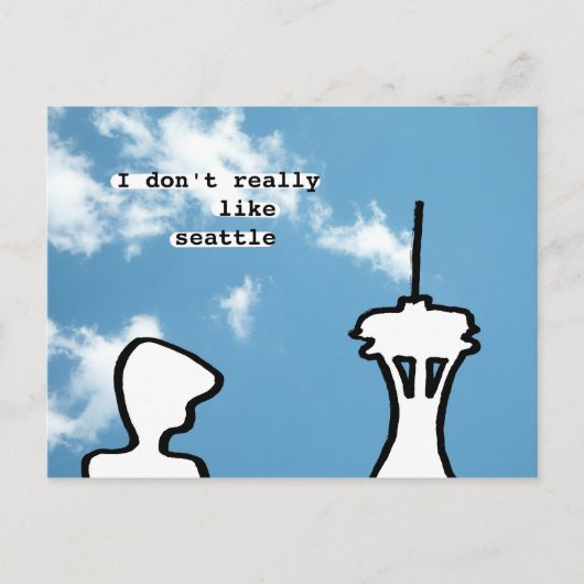 Ik hou niet echt van seattle briefkaart (Voorkant)