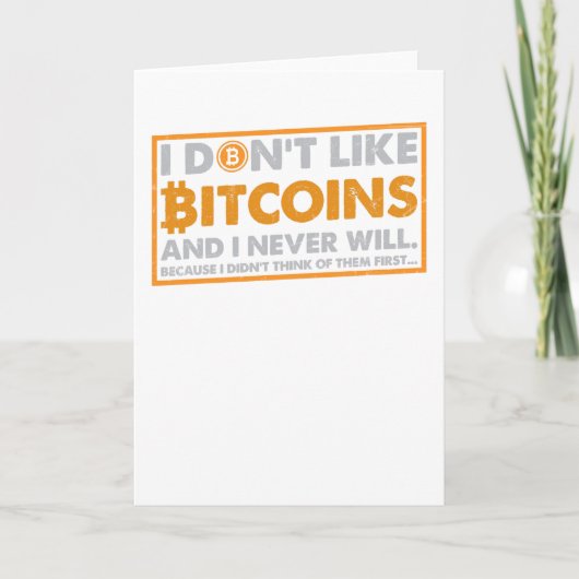 Ik hou niet van bitcoins kaart (Voorkant)