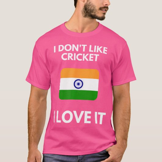 Ik hou niet van cricket, ik hou ervan India cricke T-shirt (Voorkant)