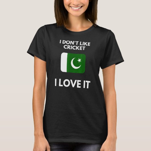 Ik hou niet van cricket ik hou ervan Pakistan cric T-shirt (Voorkant)