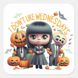 Ik hou niet van de Halloweens van woensdag Vierkante Sticker