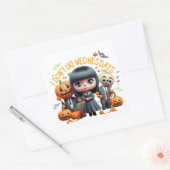 Ik hou niet van de Halloweens van woensdag Vierkante Sticker (Envelop)