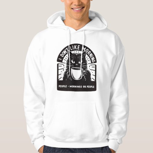 Ik hou niet van de ochtend hoodie (Voorkant)