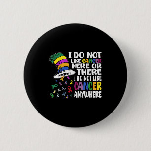 Ik Hou Niet Van Kanker Hier Of Daar Kankerbewustzi Ronde Button 5,7 Cm