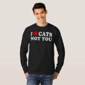 Ik hou niet van katten. t-shirt (Voorkant volledig)
