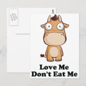 Ik hou niet van mijn koeienontwerp briefkaart (Voorkant / Achterkant)