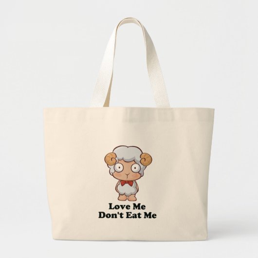 Ik hou niet van mijn schapenontwerp grote tote bag (Voorkant)