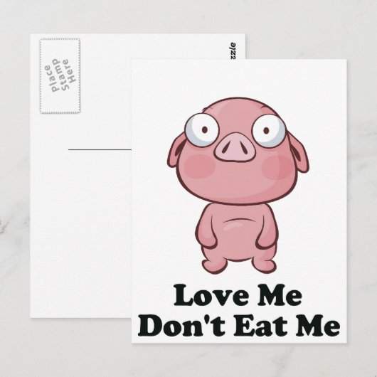 Ik hou niet van mijn varkensontwerp briefkaart (Voorkant / Achterkant)