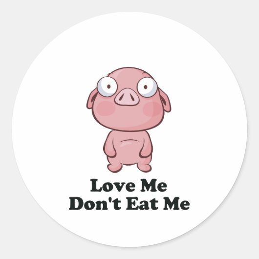 Ik hou niet van mijn varkensontwerp ronde sticker (Voorkant)