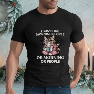 Ik hou niet van morgens, mensen of mensen t-shirt