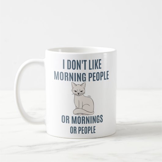 Ik hou niet van Morning People Coffee Mok (Links)