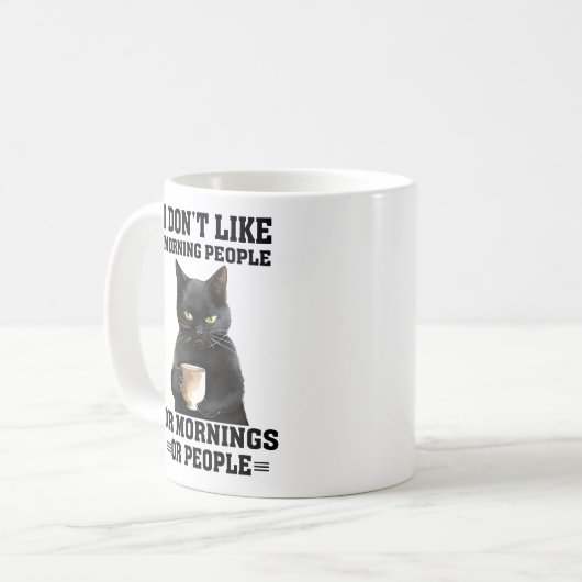 Ik hou niet van ochtendmensen. Of ochtenden of men Koffiemok (Voorkant links)