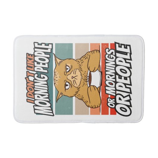 Ik hou niet van ochtendmensen of ochtenden of mens badmat (Voorkant)