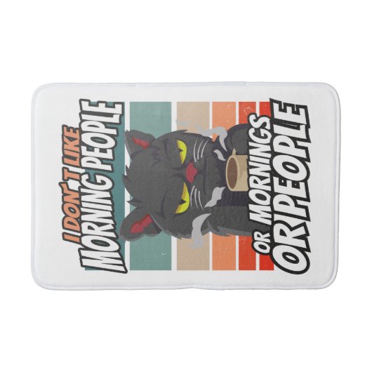 Ik hou niet van ochtendmensen of ochtenden of mens badmat (Voorkant)