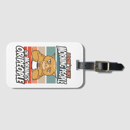 Ik hou niet van ochtendmensen of ochtenden of mens bagagelabel (Voorkant (horizontaal))