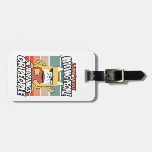 Ik hou niet van ochtendmensen of ochtenden of mens bagagelabel (Voorkant horizontaal)