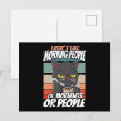 Ik hou niet van ochtendmensen of ochtenden of mens briefkaart (Voorkant / Achterkant)