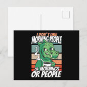 Ik hou niet van ochtendmensen of ochtenden of mens briefkaart (Voorkant / Achterkant)