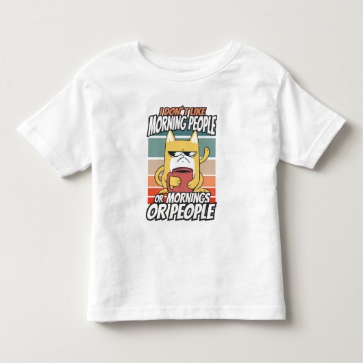 Ik hou niet van ochtendmensen of ochtenden of mens kinder shirts (Voorkant)