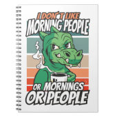 Ik hou niet van ochtendmensen of ochtenden of mens notitieboek (Voorkant)