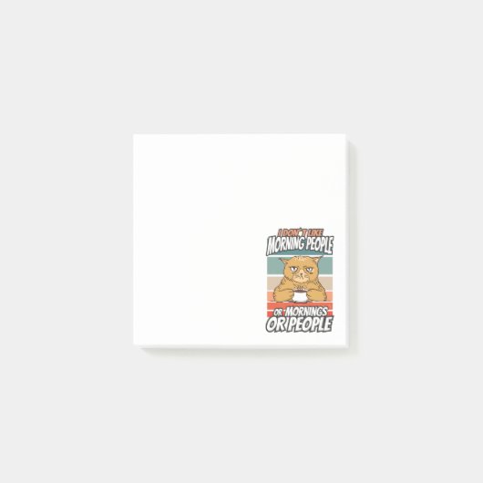 Ik hou niet van ochtendmensen of ochtenden of mens post-it® notes (Voorkant)