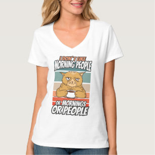 Ik hou niet van ochtendmensen of ochtenden of mens t-shirt
