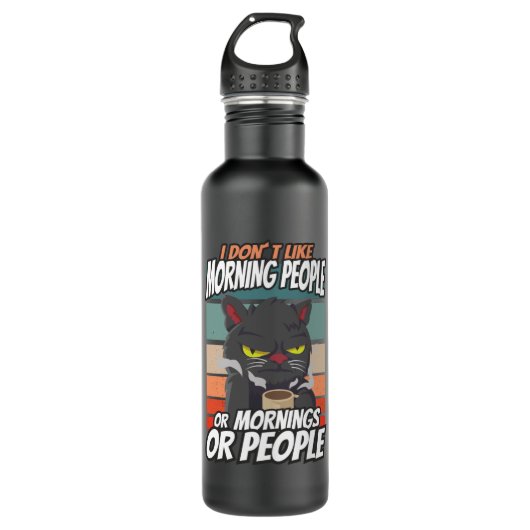 Ik hou niet van ochtendmensen of ochtenden of mens waterfles  (Voorkant)