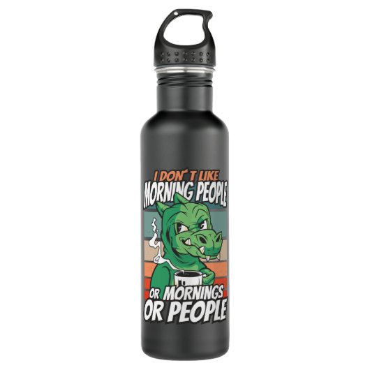 Ik hou niet van ochtendmensen of ochtenden of mens waterfles  (Voorkant)