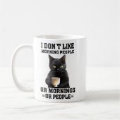 Ik hou niet van ochtendmensen sarcastische zwarte koffiemok (Links)