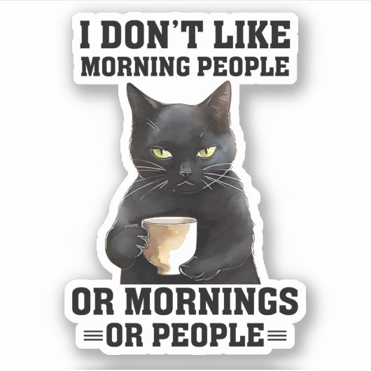 Ik hou niet van ochtendmensen Stickers (Voorkant)