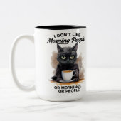 Ik hou niet van ochtendmensen... tweekleurige koffiemok (Links)