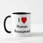 Ik hou niet van personele middelen..ik hou van..! mok (Links)