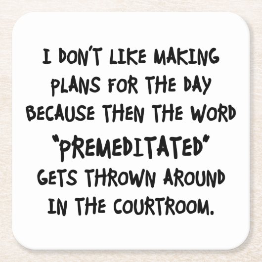 Ik hou niet van plannen maken kartonnen onderzetters (Voorkant)