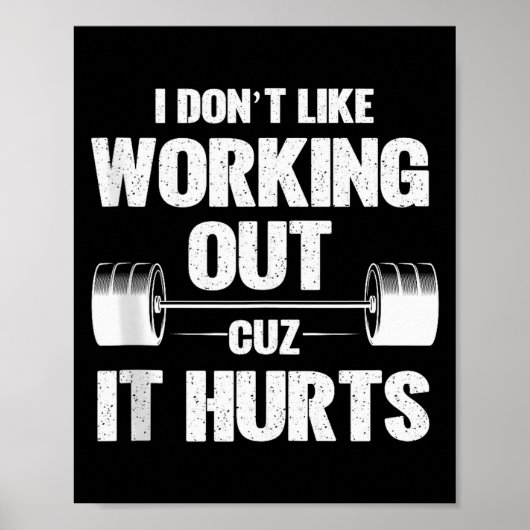 Ik hou niet van sporten omdat het grappig pijn doe poster (Voorkant)