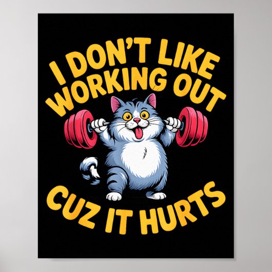 Ik hou niet van sporten omdat het grappig pijn doe poster (Voorkant)