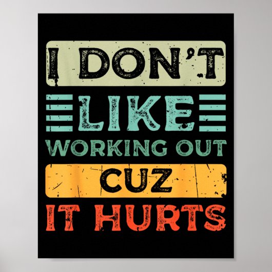 Ik hou niet van sporten omdat het grappig pijn doe poster (Voorkant)