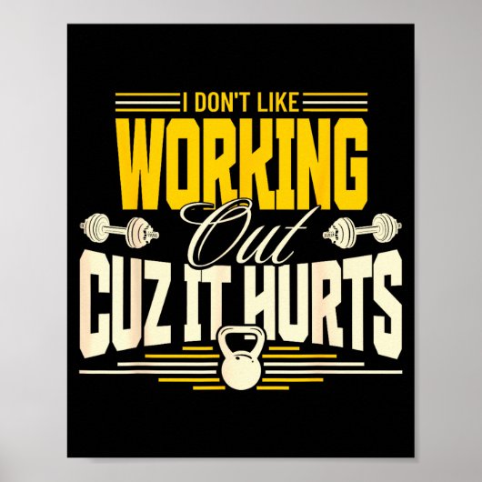 Ik hou niet van sporten omdat het grappig pijn doe poster (Voorkant)
