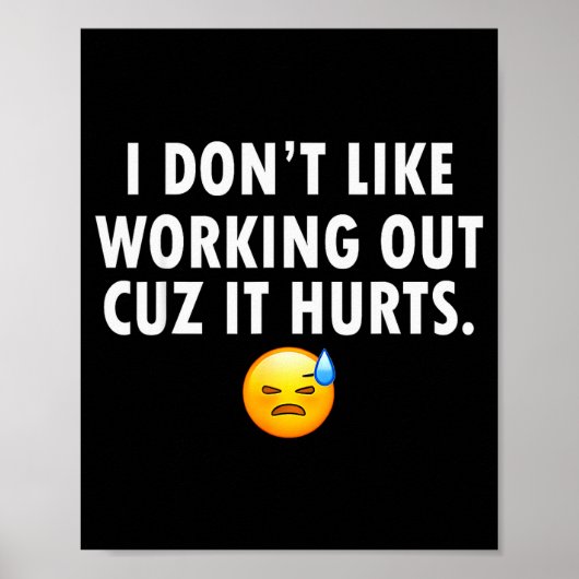 Ik hou niet van sporten omdat het pijn doet poster (Voorkant)