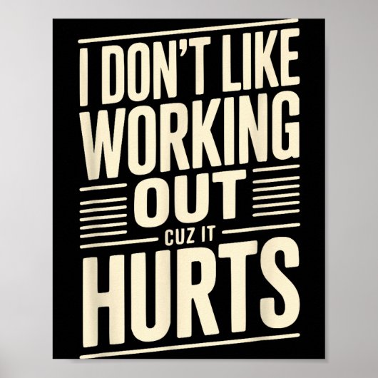 Ik hou niet van sporten omdat het pijn doet poster (Voorkant)
