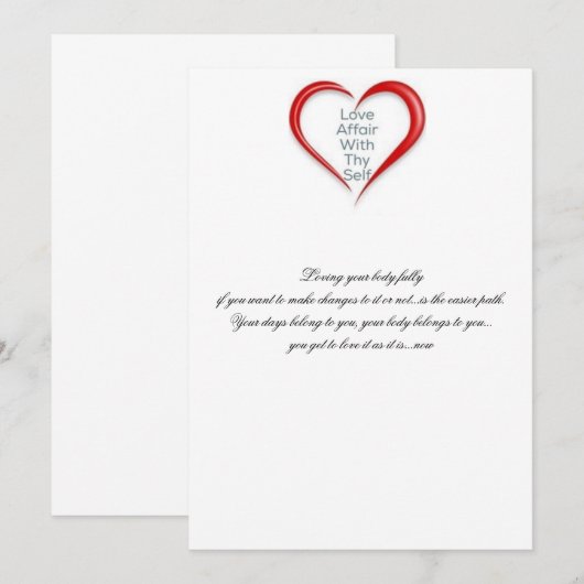 Ik hou nu van je lichaam bedankkaart (Voorkant / Achterkant)