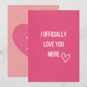 Ik hou officieel meer van je Valentijn Kaart (Voorkant / Achterkant)