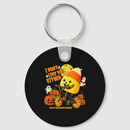 Ik hou ook niet van jou Prettige Halloween Hoe dan Sleutelhanger (Voorkant)