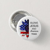 Ik hou ook van Jezus en Amerika Ronde Button 3,2 Cm (Voorkant /achterkant)