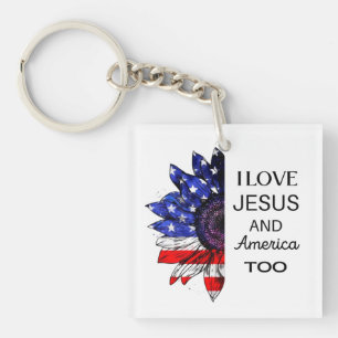 Ik hou ook van Jezus en Amerika Sleutelhanger